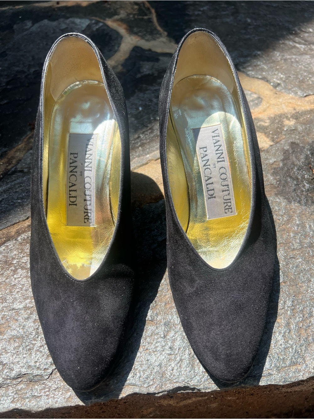 Vanni Couture Pancaldi Black Suede Women's Heels